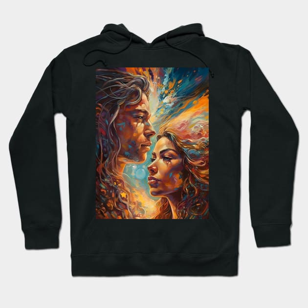 Twin Flames Love Hoodie by emanuellindqvist